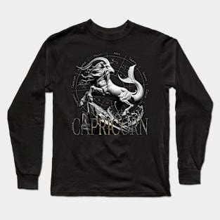 Majestic Capricorn Zodiac & Earth Element Long Sleeve T-Shirt